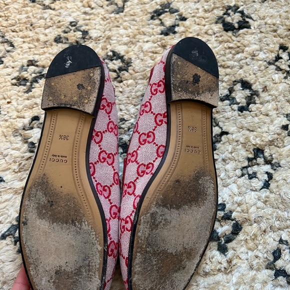 GUCCI Red GG Canvas Jordan Loafer - Picture 4 of 4